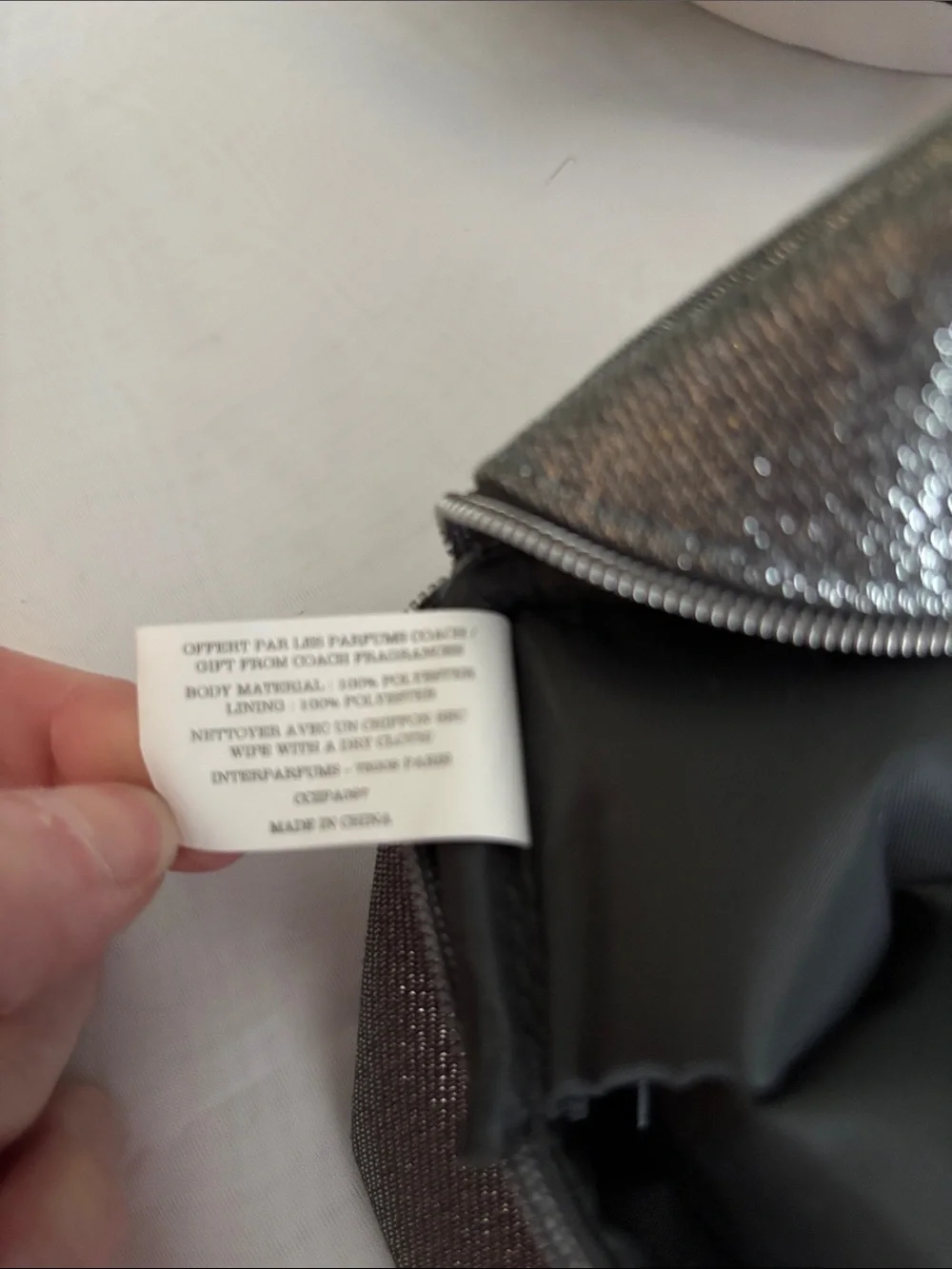 Coach Fragrance Shimmering Silver Large Makeup Cosmetic Bag